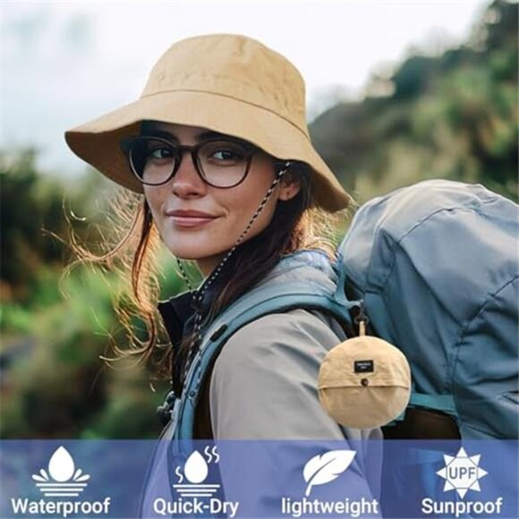 Women\'s Waterproof Quick Dry Bucket Hats Packable Foldable Rain Hats main image 5